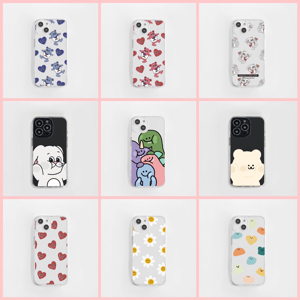 🇰🇷 【168cm Case Collection】 Jelly Clear Slim Compatible for iPhone 14 13 Pro Max Mini Galaxy s22 Made