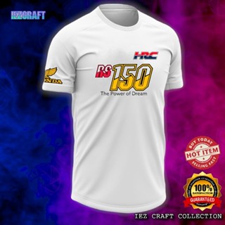 เสื้อยืดผ้าฝ้ายพิมพ์ลายแฟชั่น ตาไก่ไมโครไฟเบอร์ สีขาว สําหรับ Honda Rs150