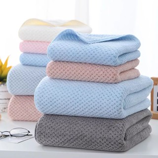 ผ้าเช็ดตัว สาเกรังผึ้งสีพื้น 70x140cm เนื้อผ้านุ่มมาก ซับน้ำ…