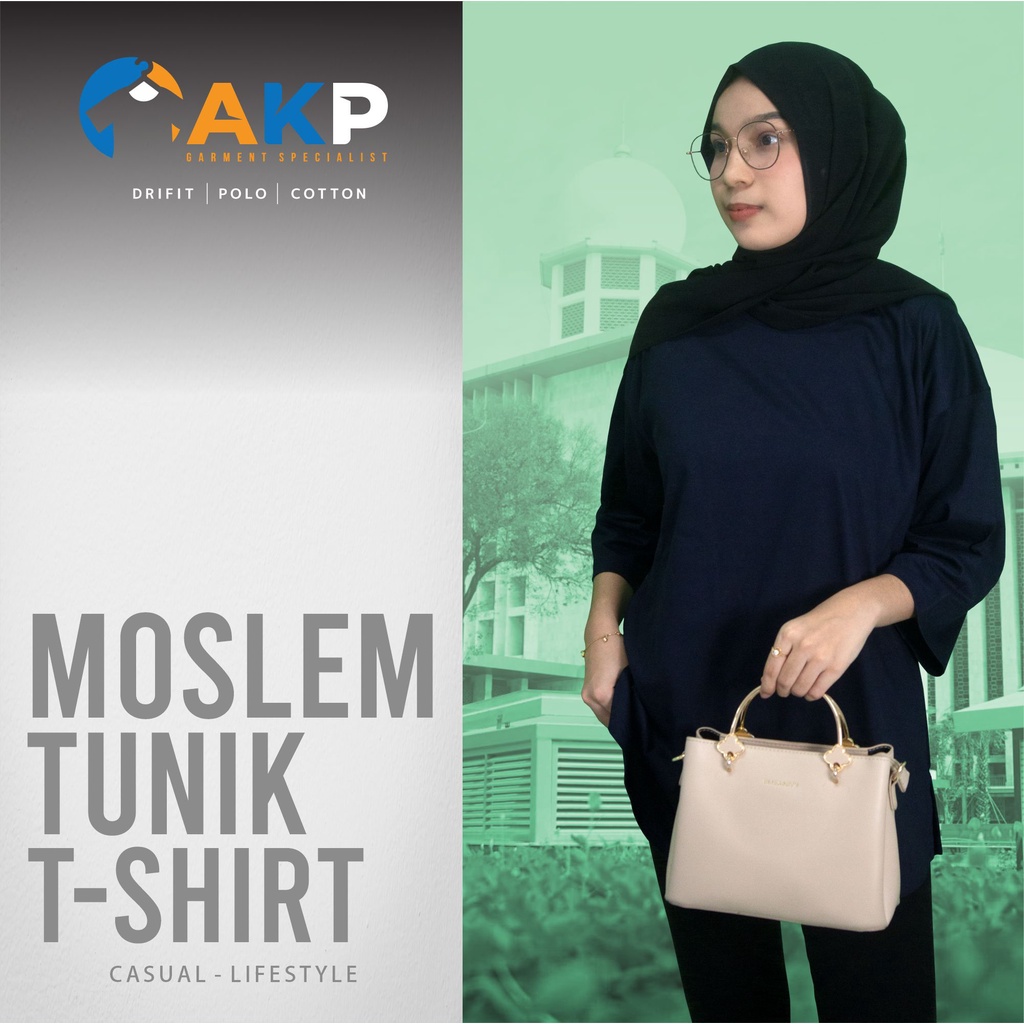 KATUN AKP - เสื้อยืดเสื้อคอตตอนมุสลิมธรรมดา - เสื้อคลุมสตรีแขนยาว - เสื้อคลุมสมัยใหม่