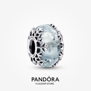 Pandora จี้เกล็ดหิมะ สีฟ้า ของขวัญวันเกิด สําหรับผู้หญิง p615