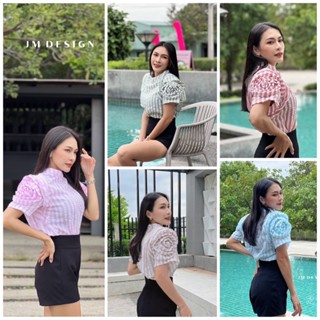 🛒เสื้อทำงานผู้หญิง พร้อมส่ง🛒เสื้อแขนกุหลาบ 🌹🌹