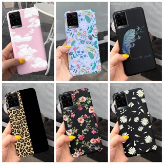 เคสโทรศัพท์ซิลิโคน TPU แบบนิ่ม ลายดอกไม้ และขนนก สําหรับ Vivo Y21 Y21a Y21e Y21G Y21S Y21T Y21 Y 21 2021