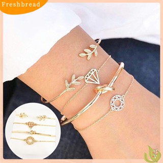 【Fresh】❀ กำไลข้อมือสไตล์วินเทจ แฟชั่นสตรี 4 ชิ้น