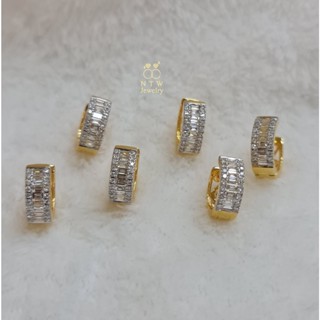 ต่างหูแถวบาเก็ต เพชร Round Brilliant+Baguette 58/0.65 ct.