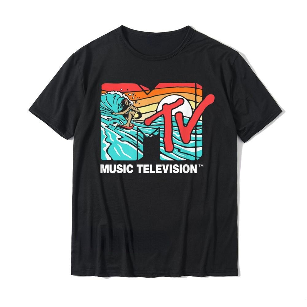 เสื้อยืดเข้ารูป โหมด แมน เสื้อยืด มาเดมาร์ค X Mtv-Mtv Vangen Een กอล์ฟ Mtv Surfer โลโก้ วินเทจ Grafi