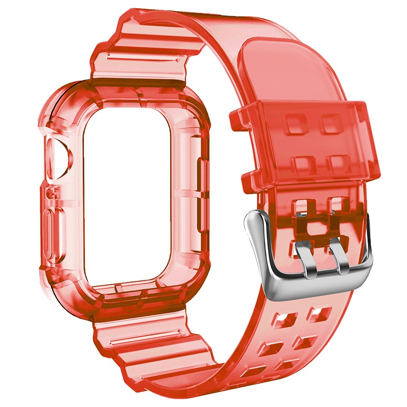 iWatch 10 9 8 7 6 SE 5 4 3 2 1 ultra 49mm สายและเคส ขนาด38mm40mm42mm44mm41mm45mm46mm สายนาฬิกาข้อมือ ซิลิโคนนิ่ม แบบใส