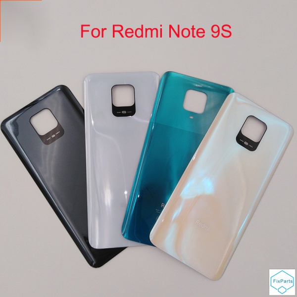 ของแท้ 100% Xiaomi Redmi Note 9S ฝาครอบแบตเตอรี่ แผงประตูด้านหลัง เคสกระจกด้านหลัง ฝาครอบแบตเตอรี่ อะไหล่เปลี่ยน