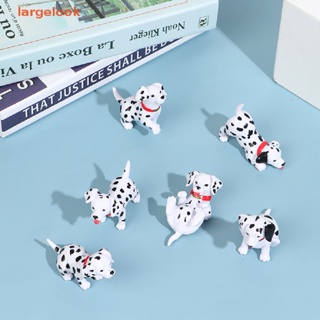 [largelook] 6 Pcs Puppy Dalmatian Spot Dogs Cartoon Animal Figurine Miniature Fairy Garden