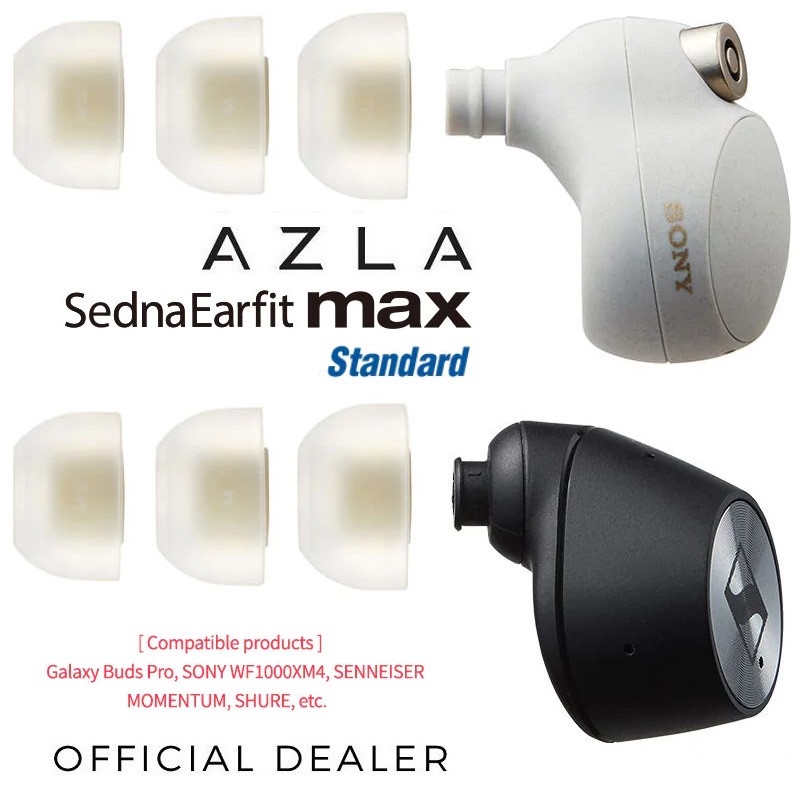 1 คู่ AZLA SednaEarfit MAX จุกหูฟังซิลิโคนทางการแพทย์มาตรฐานสําหรับ Samsung Galaxy Buds2 Pro, Sony WF-1000XM4 / WF-1000XM5