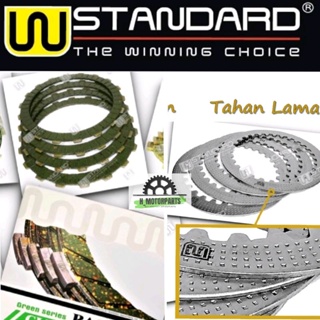 แผ่นคลัทช์เหล็ก WSTANDARD LC135 EX5 Y15ZR RS150 RXZ W125 Y125Z SRL115 FI DREAM SYM VF3I สีเขียว