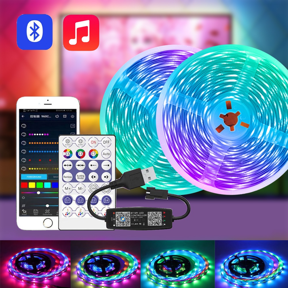 USB 5V WS2812B RGB led strip ที่อยู่สําหรับห้องพักหน้าแรกตกแต่งคริสต์มาส