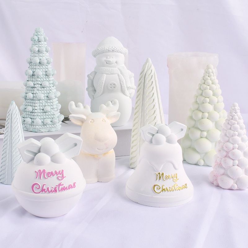 Christmas Series แม่พิมพ์ซิลิโคน DIY คริสต์มาส Snowman Bell Tree Elk Aromatherapy พลาสเตอร์อีพ็อกซี่