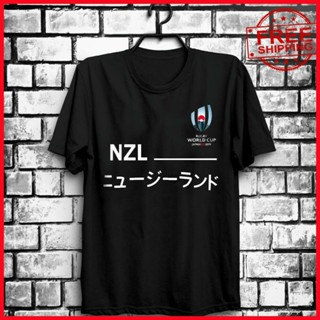 เสื้อยืดผ้าฝ้าย Sanc6 {พร้อมส่ง เสื้อยืดแขนสั้นลําลอง ผ้าฝ้าย 100% พิมพ์ลาย Zealand Rugby World Cup พลัสไซซ์ ไซซ์ XS-4xl