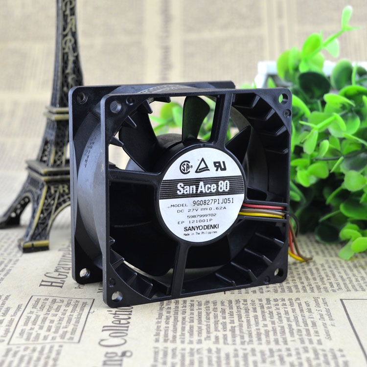 YTH 9G0827P1J051 8038 27V 0.62A 3WIRES 8CM INVERTER CASE FAN