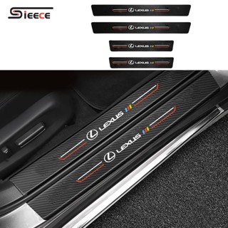 Sieece 4 ชิ้น กันรอยประตูรถยนต์ คาร์บอนไฟเบอร์ แผ่นกันรอยประตูรถยน สติ๊กเกอร์กันรอย สติกเกอร์ติดรถ ติดขอบประตู ฟิล์มกันรอยรถยนต์ สติ๊กเกอร์ติดรถ สติ๊กเกอร์รถยนต์ สำหรับ Lexus IS250 ES NX300 RX300 RX330 ES300H UX LM ES200 IS300 RX270 UX200 ES250