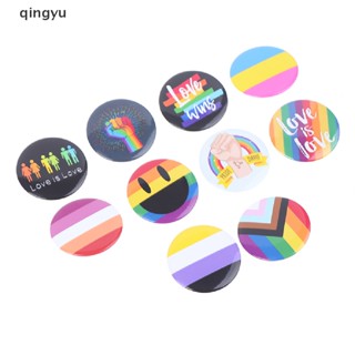 [qingyu] LGBT Design Rain Creative Heart Yeh Finger Pin Brooch Metal Pins Badge Denim New Stock