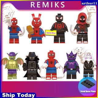 Arthur บล็อกตัวต่อเลโก้ Spiderman Marvel Minifigures Miles Morales Gwen Stacy Spider-man Noir ของเล่นสําหรับเด็ก