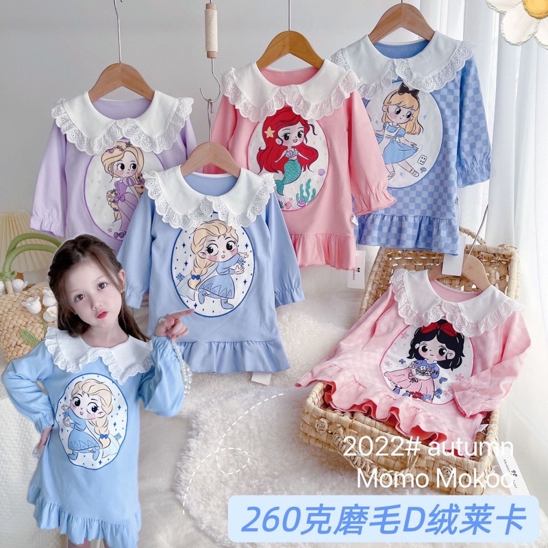 พร้อมส่ง ชุดเดรสเด็กเจ้าหญิงแขนยาว งานตรงปกผ้านุ่มเด้ง