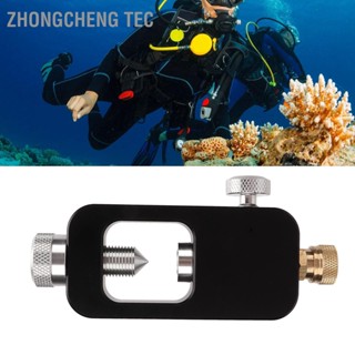 Zhongcheng Tec อะแดปเตอร์ถังออกซิเจน อะลูมิเนียมอัลลอย สีดํา กันสนิม สําหรับเล่นกีฬาใต้น้ํา