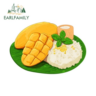 Earlfamily สติกเกอร์ไวนิล ลายการ์ตูนอนิเมะ Mango Rice กันน้ํา สําหรับติดตกแต่งหน้าต่างรถยนต์ 13 ซม. x 9 ซม.