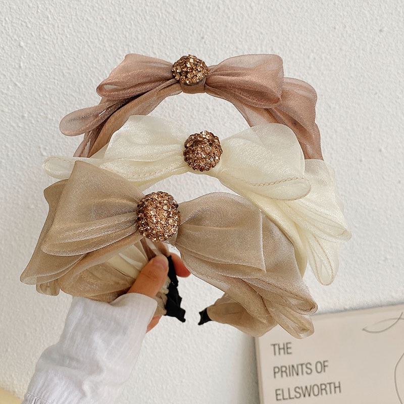 ที่คาดผม ผ้าตาข่าย ประดับโบว์น่ารัก สไตล์เกาหลี แฟรี่ สําหรับผู้หญิง