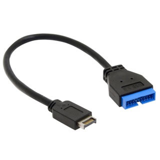 เมนบอร์ดอะแดปเตอร์เชื่อมต่อสายเคเบิ้ล Type-E เป็น 20 Pin USB 3.1 20 ซม. ทนทาน สีดํา