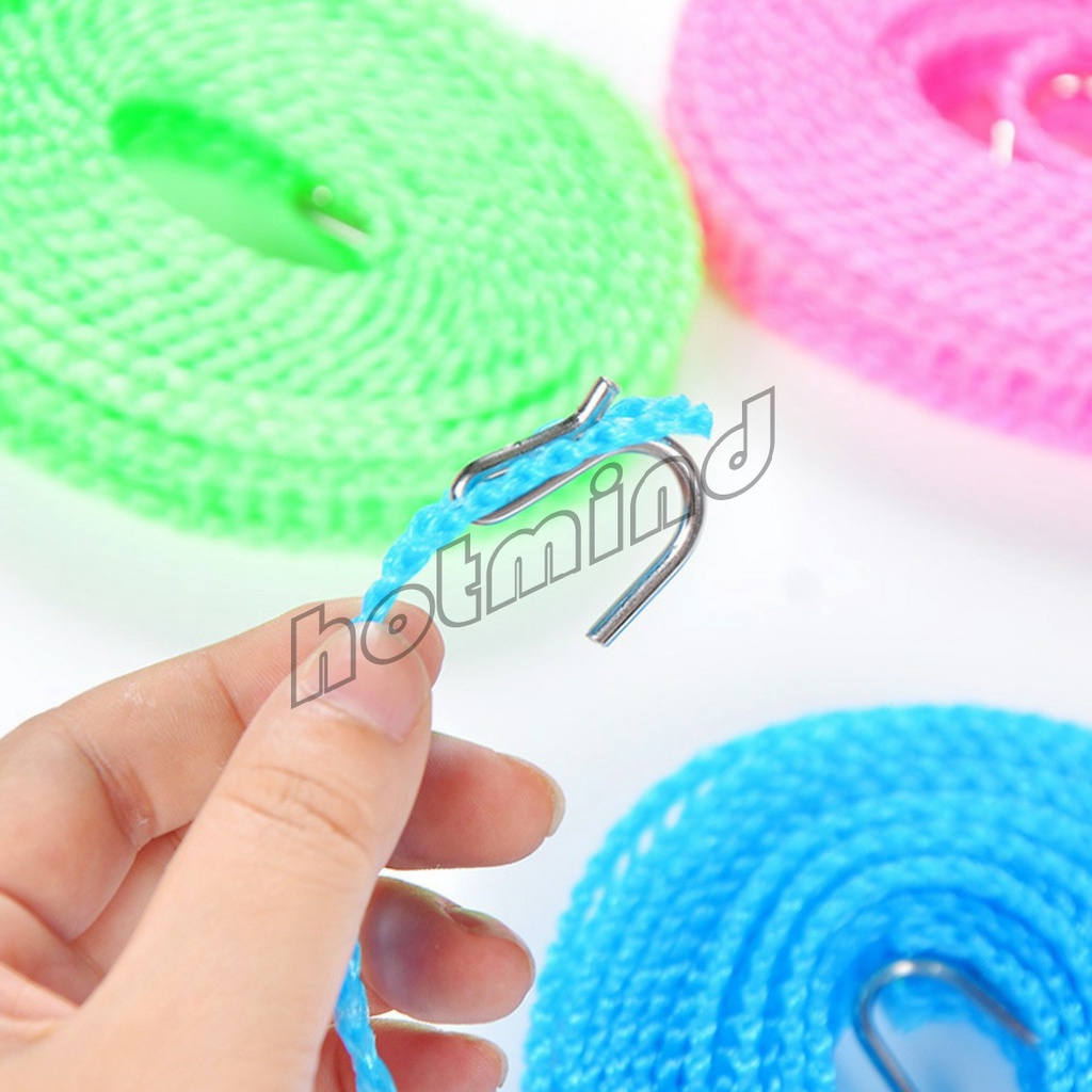 ราวเชือกตากผ้าไนล่อน จัดส่งแบบคละสี หน้า แรกราวตากผ้ ากผ้าหอพักนักศึกษ าราวตากผ้ากลางแจ้งกันลมเชือ Dry clothes Rope - รูปที่ 6