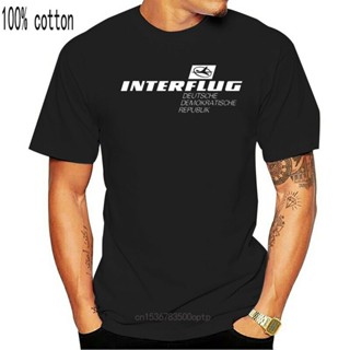 oversize T-shirt เสื้อยืดแขนสั้นลําลอง พิมพ์ลาย Interflug Ddr Airlines สไตล์เรโทรคลาสสิก สําหรับผู้ชาย ILloho52LCnhan53