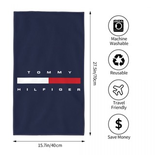 Tommy Hilfiger (5) ผ้าขนหนู ทรงสี่เหลี่ยม ขนาด 70x40 ซม. สําหรับออกกําลังกาย โยคะ วิ่ง กลางแจ้ง