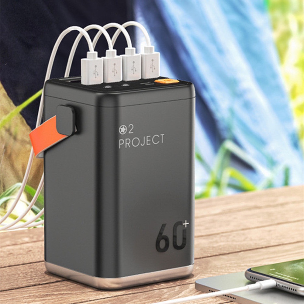 60000mAh Outdoor Power Bank Portable PowerBank External Battery Pack PD 30W Fast Charger For Xiaomi iPhone mobile power