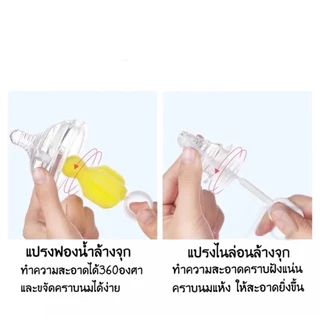 ชุดแปรงล้างขวดนม อุปกรณ์สำหรับล้างขวดนม เซ็ท 5 ชิ้น ชุดทำความสะอาด ล้างหลอด ฟองน้ำ จุกนม ด้ามหมุน ฟองน้ำล้างขวดนมA017