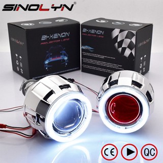 Sinolyn 2.5 Inch Bi Xenon Angel Eyes Projector Lenses For Headlight H7 H4 DRL LED Devil H1 HID Car Lights Lenses Car Acc