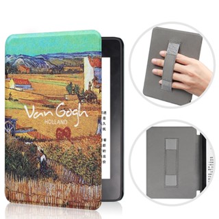 เคสโทรศัพท์มือถือหนัง PU ลายภาพวาดสีน้ํามัน พร้อมสายคล้องข้อมือ สําหรับ Amazon Kindle Basic 11th 2022 6 นิ้ว Model NO C2V2L3