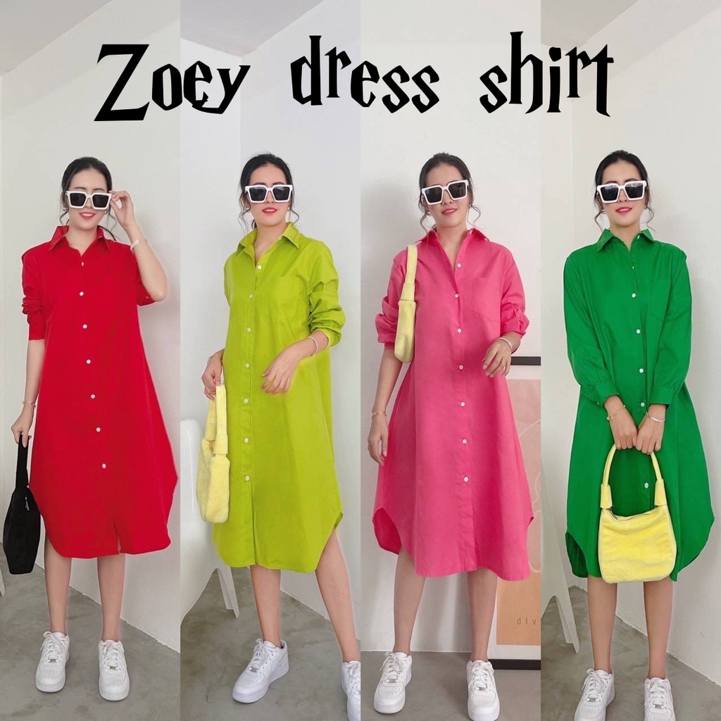 Zoey dress shirt เดรสเชิ้ตตัวยาว 🧸🧺