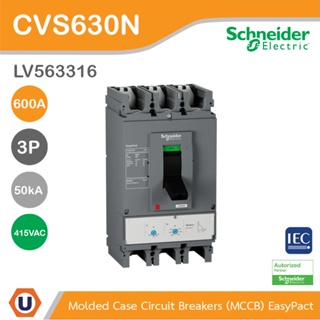 Schneider Electric Circuit breaker CVS630N, 50 kA at 415 VAC, 600 A TM-D trip unit, 3P I LV563316 I Ucanbuys