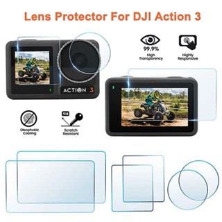 ฟิล์มกระจกนิรภัยกันรอยหน้าจอ ป้องกันรอยขีดข่วน HD แบบใส สําหรับ DJI Action 3 Sport Camera