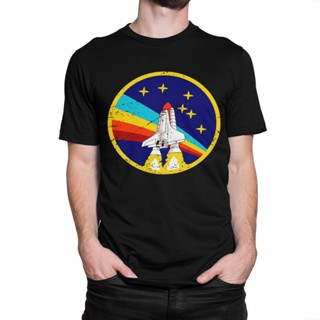 T-shirt  เสื้อยืด พิมพ์ลายโลโก้กระสวยอวกาศ NASA สําหรับผู้ชาย (hm-383)S-5XL