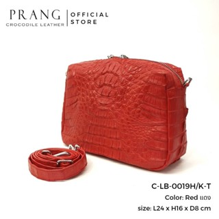 Prang Crocodile Leather Cross Body Bag กระเป๋าสะพายข้าง หนังจระเข้ C-LB-0019H/K-T