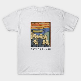 เสื้อยืดผ้าฝ้าย Sanc6 [พร้อมส่ง] เสื้อยืดผ้าฝ้าย 100% พิมพ์ลาย Edvard Bunch Scream By Roger Haus โอเวอร์ไซซ์ ของขวัญคริส