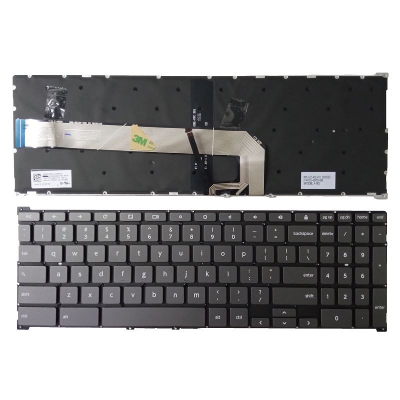 แป้นพิมพ์ US แบ็คไลท์สีดําสําหรับ Lenovo Chromebook C340-15 Google เวอร์ชัน