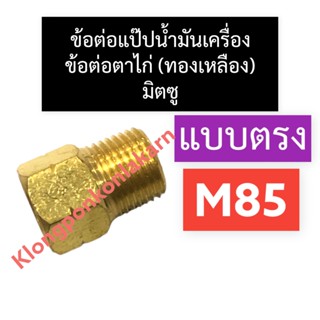 ข้อต่อแป๊ปน้ำมันเครื่อง ทองเหลือง (ตาไก่) มิตซู M85 ตรง ข้อต่อตาไก่m85 ข้อต่อแป๊บน้ำมันเครื่องm85 ข้อต่อตาไก่ทองเหลือง