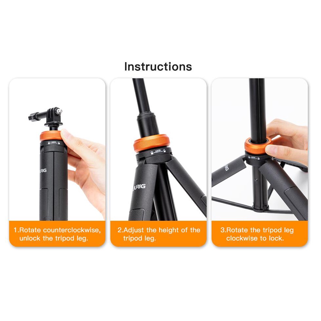 UURIG TP-03 กล้องกีฬา Selfie Stick ขาตั้งกล้องอะแดปเตอร์สําหรับ GoPro Max Hero 13 12 1110 9 DJI Osmo Action 5 4 3 Insta 360 X4 X3