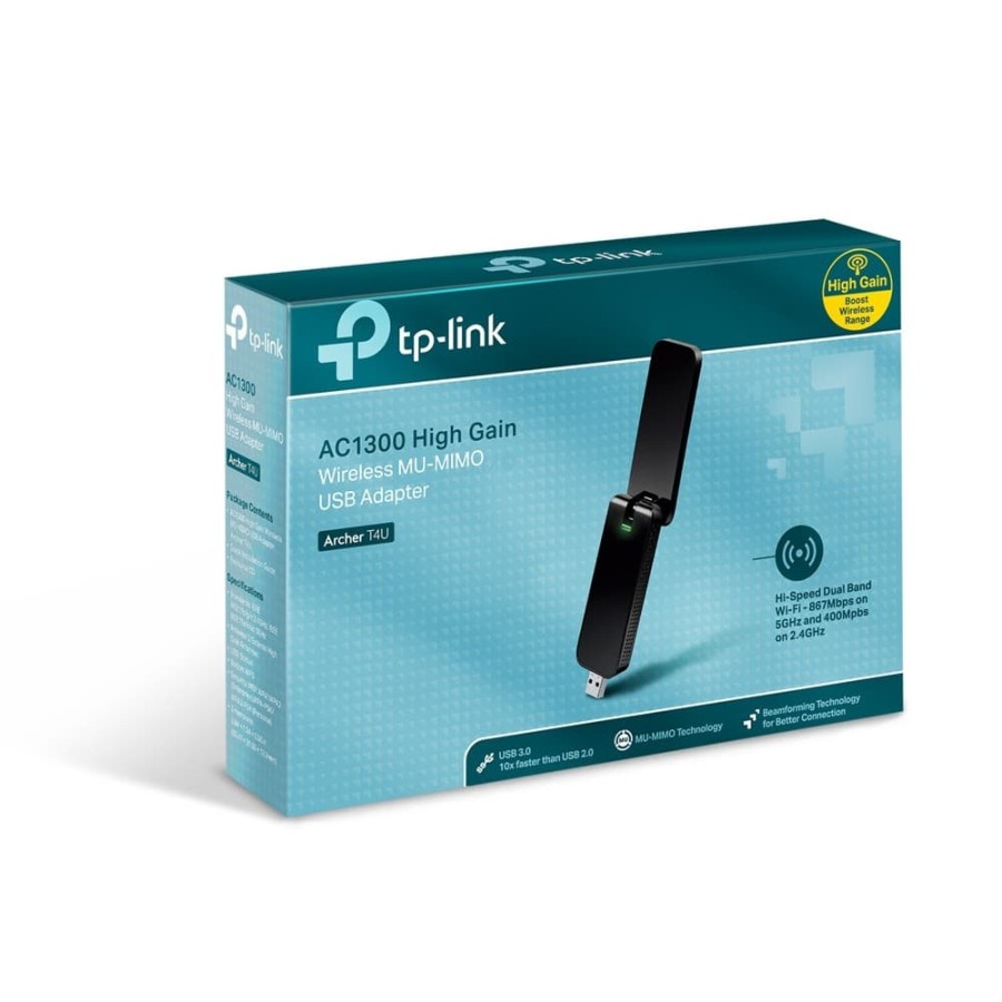 TP-LINK AC1300 อะแดปเตอร์ USB Dual Band ไร้สาย Archer T4U