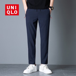 Uniqlo กางเกงกีฬาขาเก้าส่วน ผ้าเรยอน ระบายอากาศ แบบแห้งเร็ว สไตล์นักธุรกิจ สําหรับผู้ชาย 2022