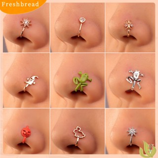 FR* Female Fake Nose Ring Shiny Cubic Zirconia Nose Cuff U Shape for Party