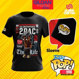 เสื้อยืดผ้าฝ้ายพิมพ์ลายแฟชั่น Gildan เสื้อยืดผ้าฝ้าย พิมพ์ลาย Shakur Tupac Thug Life D03 Funko Pop สําหรับผู้ชาย และผู้ห