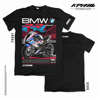 เสื้อยืดผ้าฝ้ายพิมพ์ลายแฟชั่น [PUNKWHEELS] เสื้อยืด พิมพ์ลายกราฟฟิค BMW RR S1000 (XS-5XL)