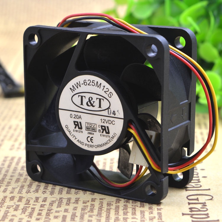 ซ ที&T MW-625M12S DC12V 0.20A 6 ซม.3WIRES SPEED DETECTION COOLING FAN