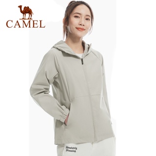 Camel เสื้อแจ็กเก็ต เสื้อกีฬา เสื้อแจ็กเก็ต ลําลอง กันลม กันฝน แบบบาง สําหรับผู้หญิง